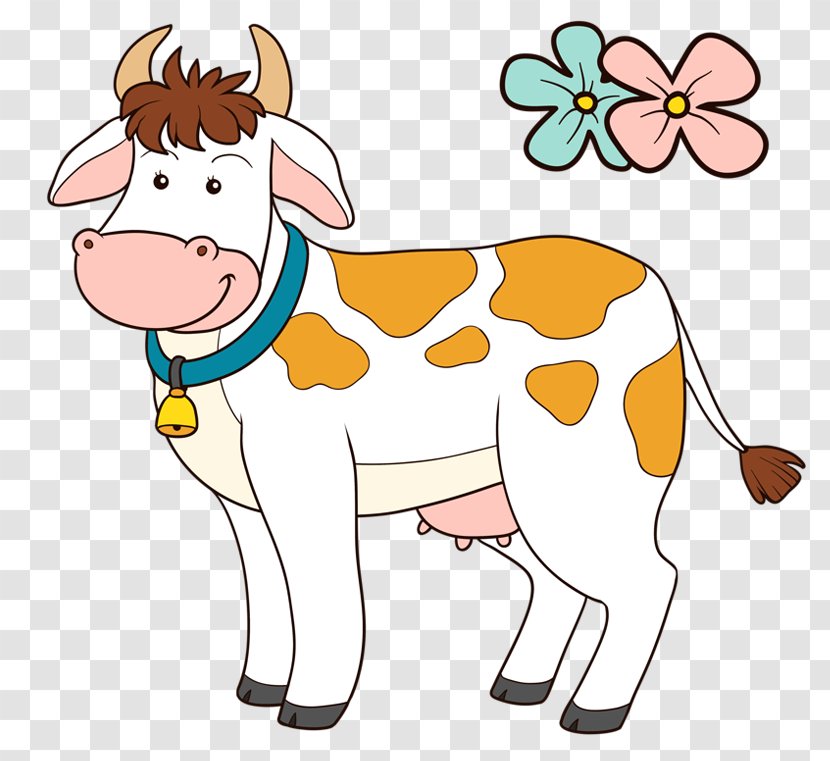 Cattle Farm Clip Art - Food - Cow And Flowers Transparent PNG