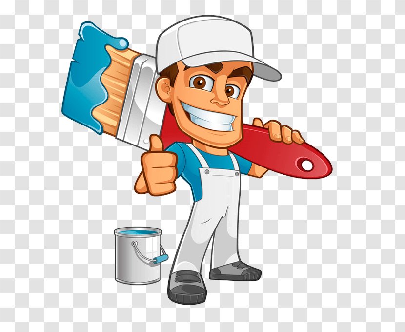 House Painter And Decorator Painting Cartoon - Industrial Worker Transparent PNG