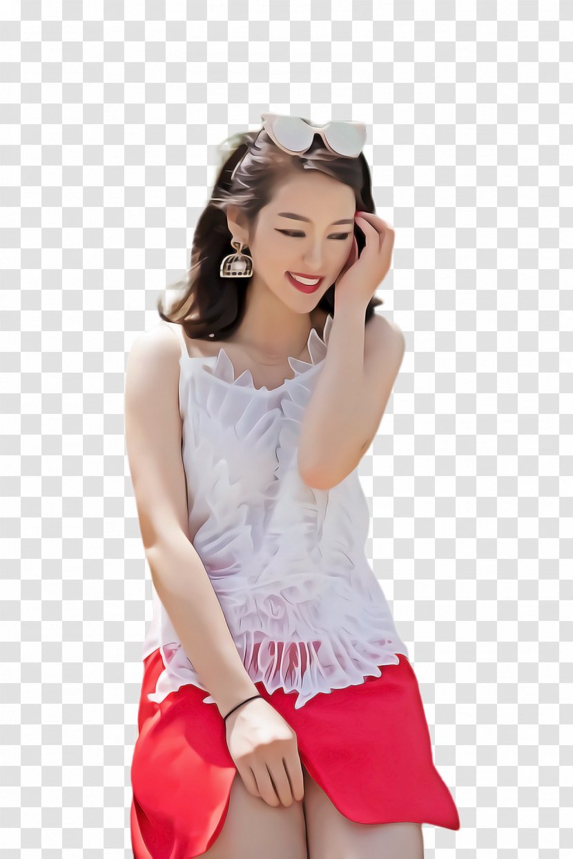 Summer White Background - Gesture - Fashion Model Top Transparent PNG