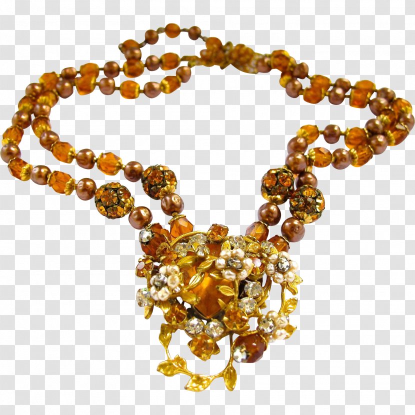 Amber Necklace Bead Choker Pearl - Gemstone Transparent PNG