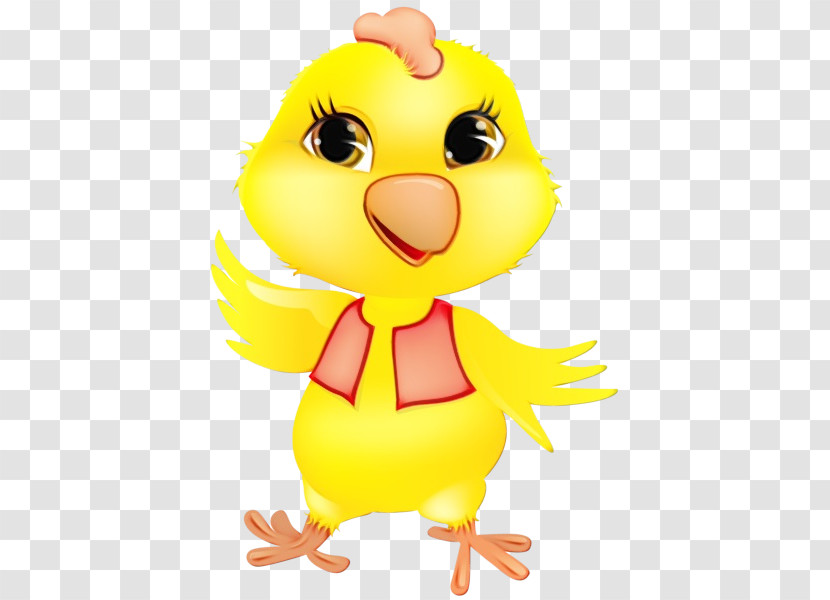 Cartoon Yellow Bird Chicken Beak Transparent PNG