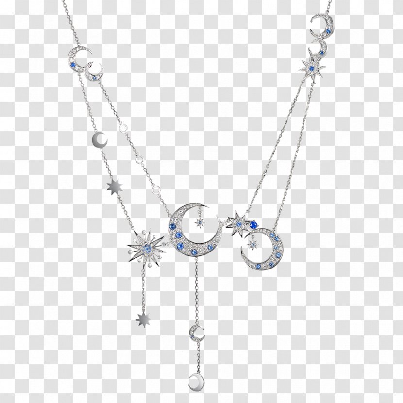 Necklace Silver Cobalt Blue Chain Body Jewellery - Fashion Accessory Transparent PNG