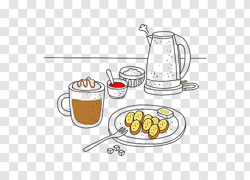 Cuisine Clip Art - Yellow - Dessert And Coffee Transparent PNG