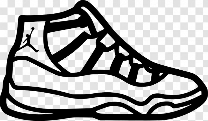 Clip Art Air Jordan Shoe Nike - Black Transparent PNG