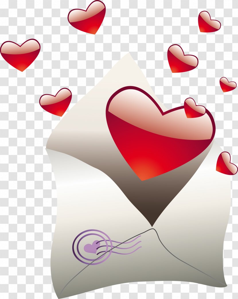 Valentine's Day Letter Sticker Clip Art - Red - Valentines Transparent PNG
