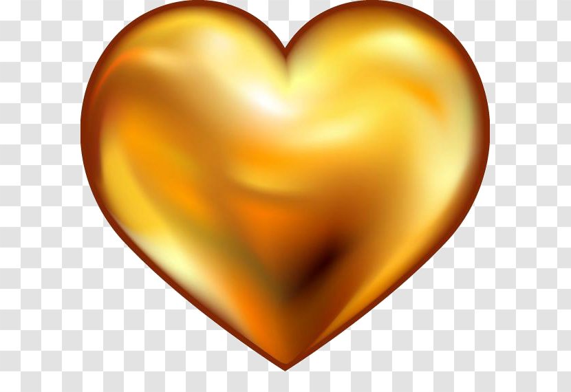 Gold Heart Valentine's Day Clip Art Transparent PNG