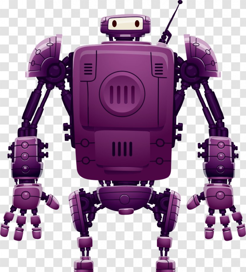 Robotics AIBO Clip Art - Machine - Vector Purple Robot Transparent PNG