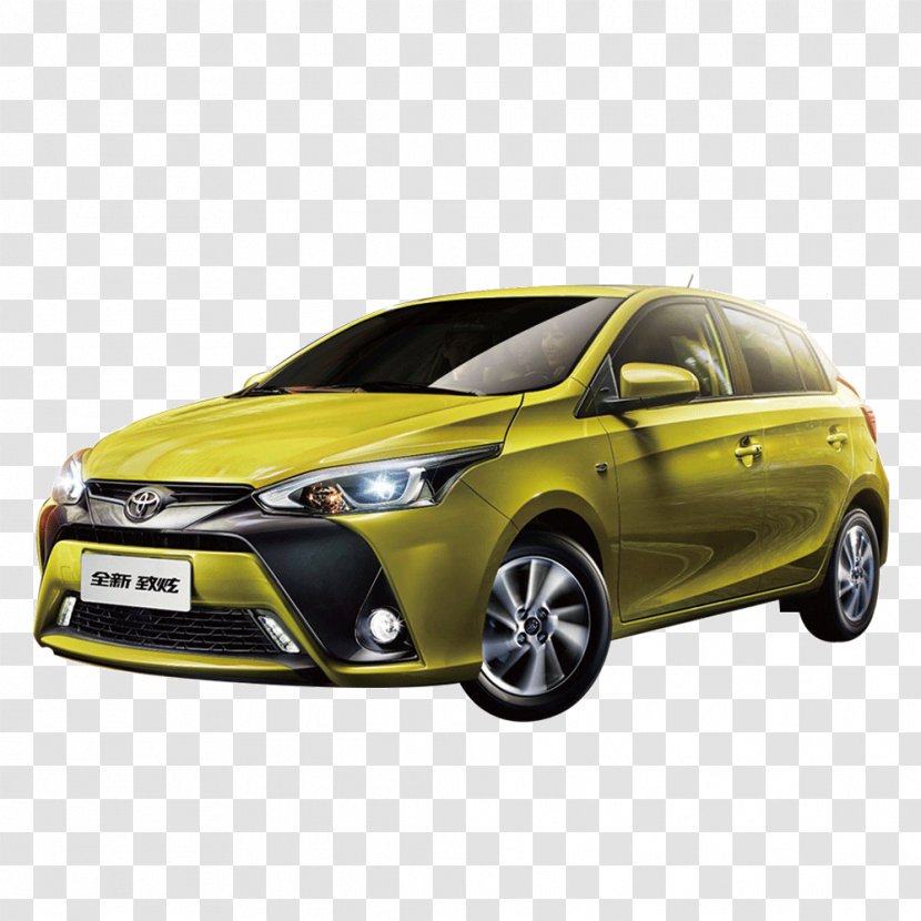 Mid-size Car Toyota Vitz Compact - Family - Yellow Transparent PNG
