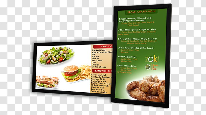Digital Signs Advertising Signage Restaurant Technology - Food Transparent PNG