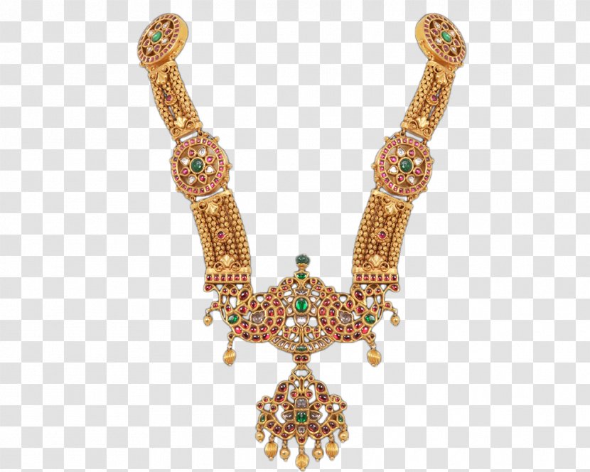 Emerald Gold Body Jewellery Necklace Transparent PNG