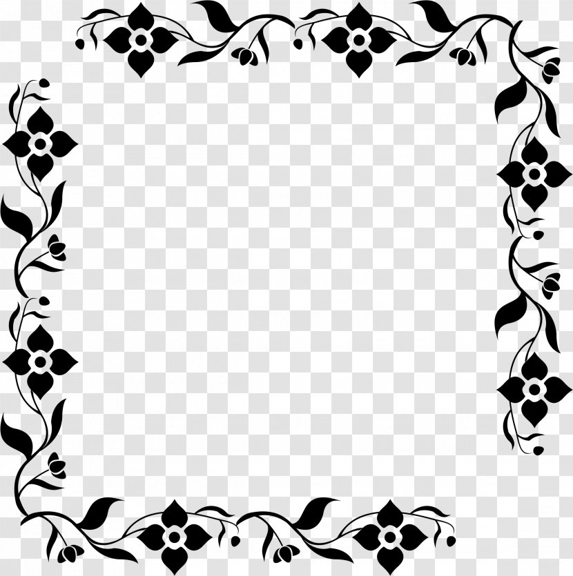 Desktop Wallpaper Flower Clip Art - Picture Frames - Black Border Transparent PNG