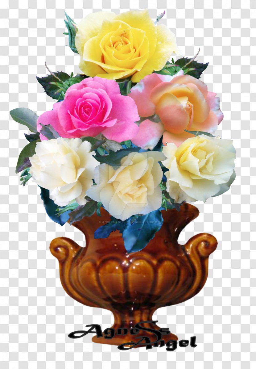 Garden Roses Floral Design Cut Flowers - Flowerpot - My Mother Transparent PNG