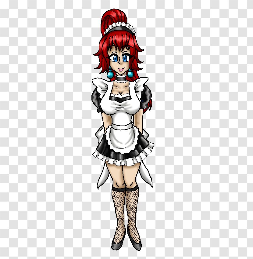 Costume Design Brown Hair Cartoon - Watercolor - Latex Maid Outfit Transparent PNG