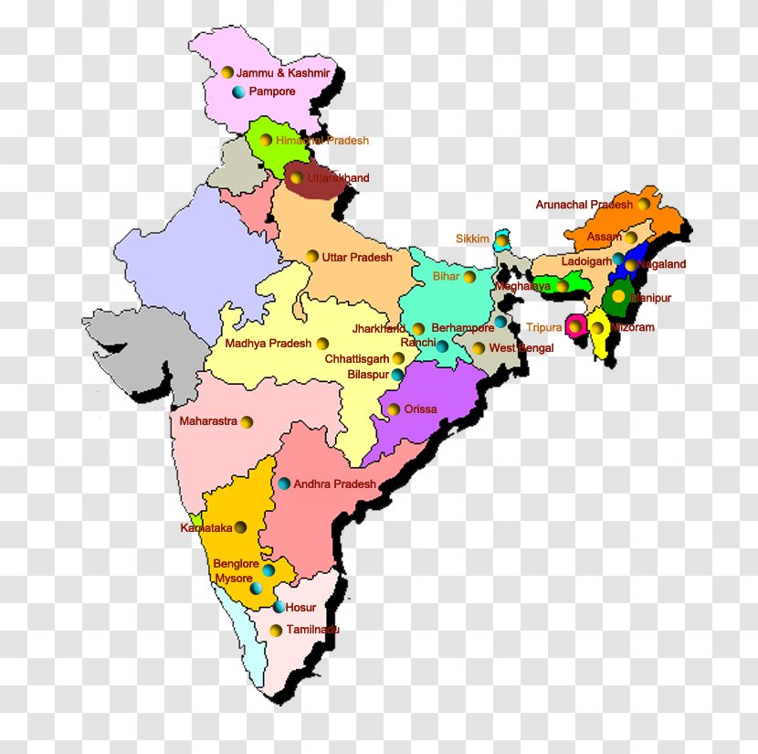 States And Territories Of India Lucknow Road Map World Transparent PNG