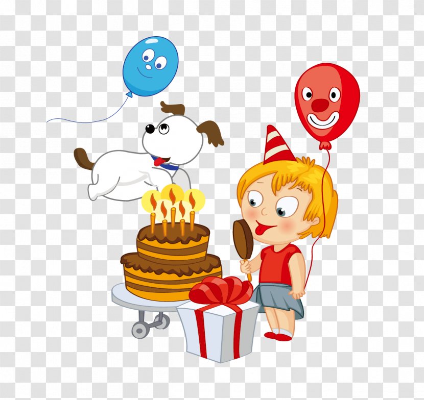 Party Birthday Drawing - Cake Balloon Puppy Gift Transparent PNG