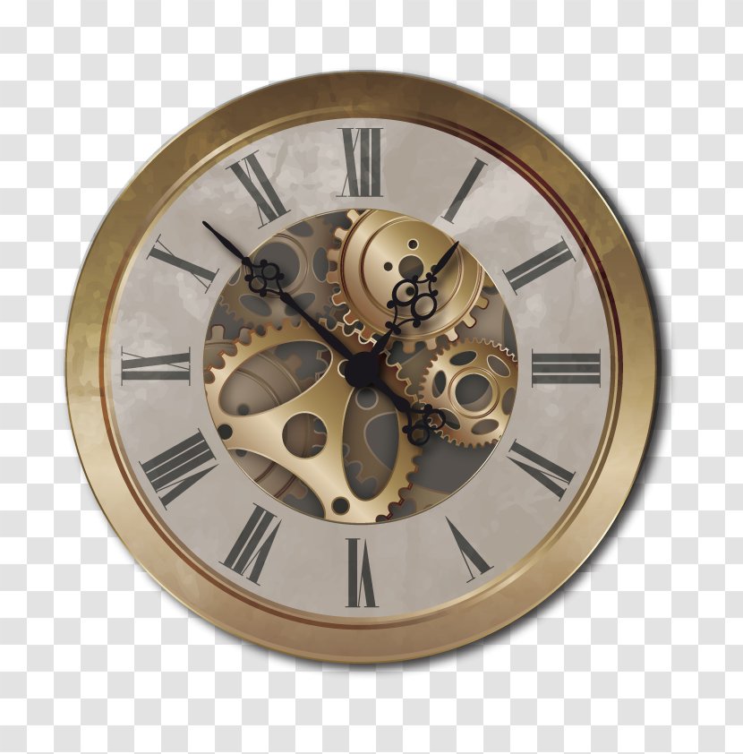 Longcase Clock Steampunk Wall Aiguille - Vector Gear Watch Transparent PNG