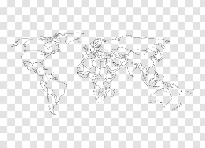 World Map Blank Globe - Border - Vector Transparent PNG