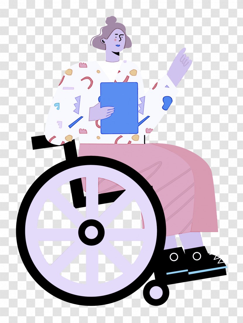 Sitting On Wheelchair Woman Lady Transparent PNG