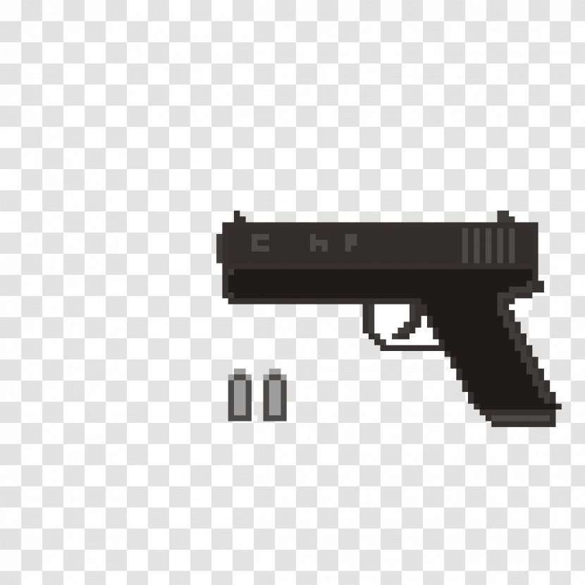 Trigger Pistol Firearm Airsoft Guns Weapon - Carbon Dioxide - Pixel Art Gun Transparent PNG