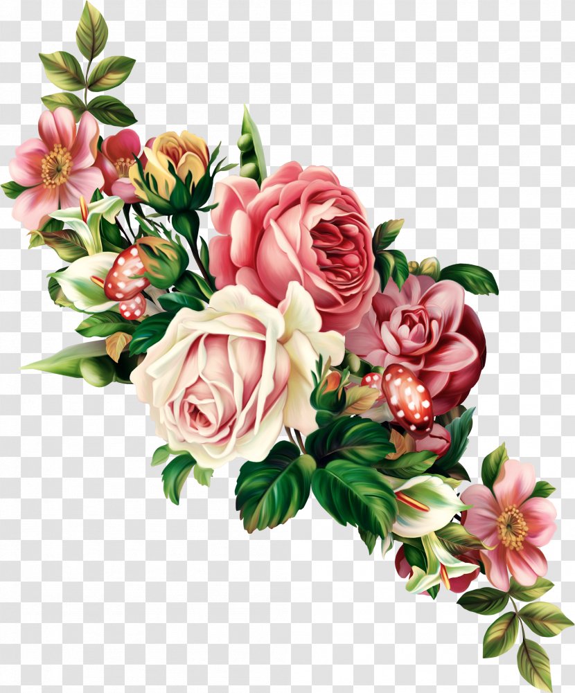 Flower Clip Art - Garden Roses - Bouquet Of Flowers Transparent PNG