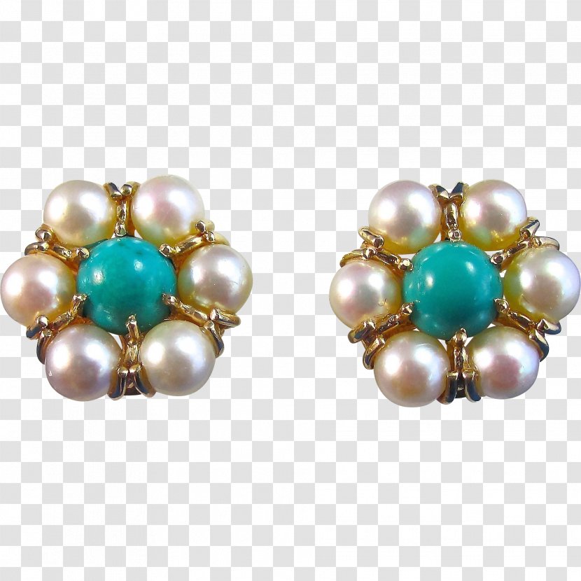 Pearl Earring Turquoise Jewellery Estate Jewelry - Gemstone Transparent PNG