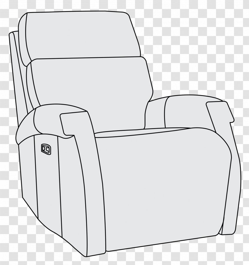 Recliner Compact Car White Line Art - Design Transparent PNG