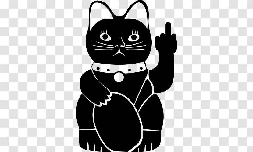 Whiskers Cat Middle Finger Maneki-neko United States Transparent PNG