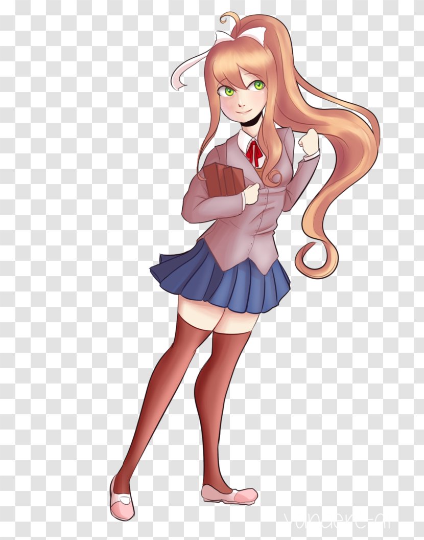 Doki Literature Club! Desktop Wallpaper Itch.io Glitch - Cartoon - Monika Transparent PNG