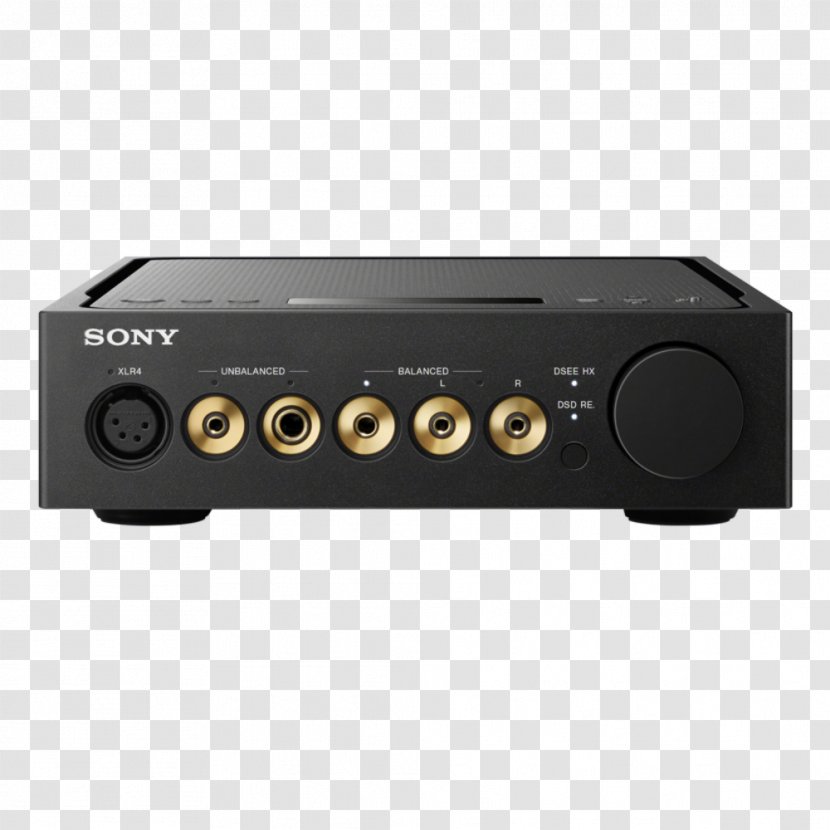 Audio Power Amplifier Headphone Sony Digital-to-analog Converter Transparent PNG