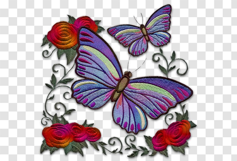 Butterfly Machine Embroidery Quilting - Violet - Yi Transparent PNG
