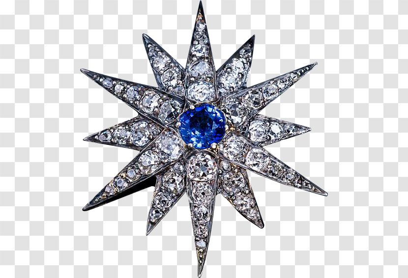 Earring Brooch Jewellery Charms & Pendants Sapphire - Bitxi - Diamond Star Transparent PNG