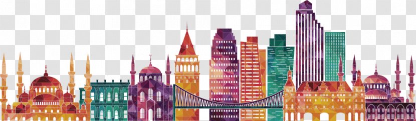 Skyline Royalty-free Illustration - Illustrator - Color Flat Building Transparent PNG