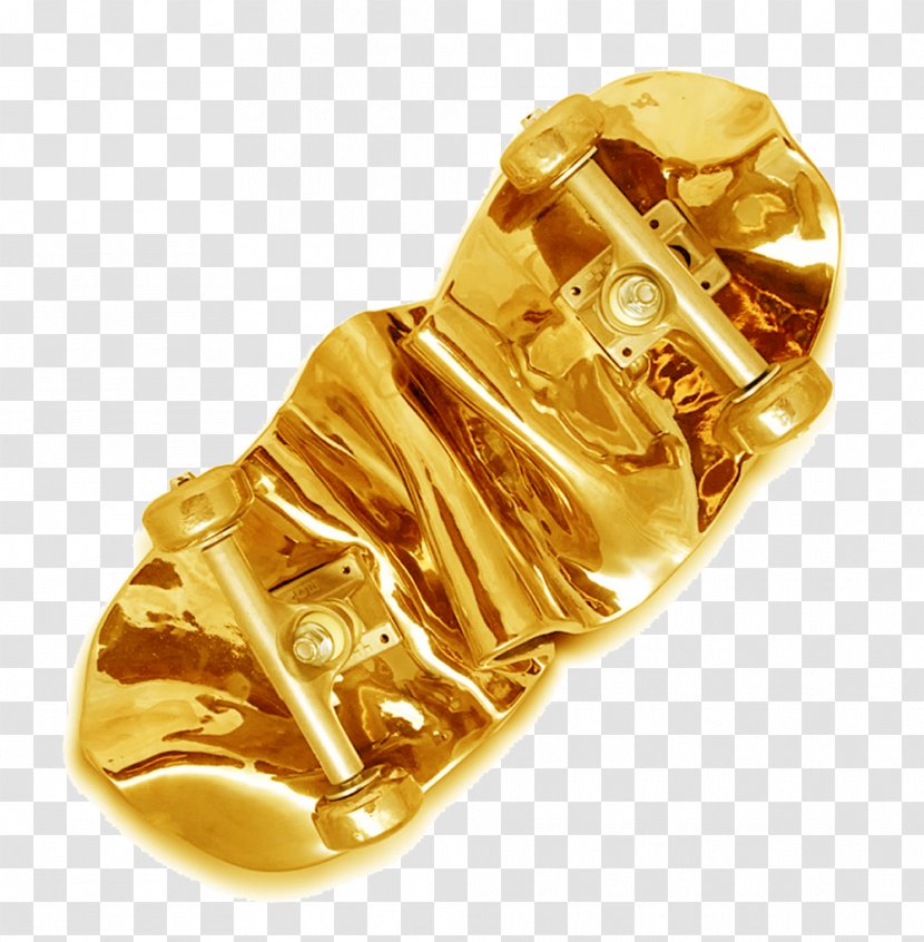 Barcelona Skateboarding Roller Skates Artist - Gold - Skateboard Transparent PNG