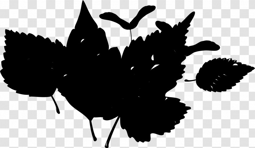 Black Leaf Silhouette Butterfly Black-and-white Transparent PNG