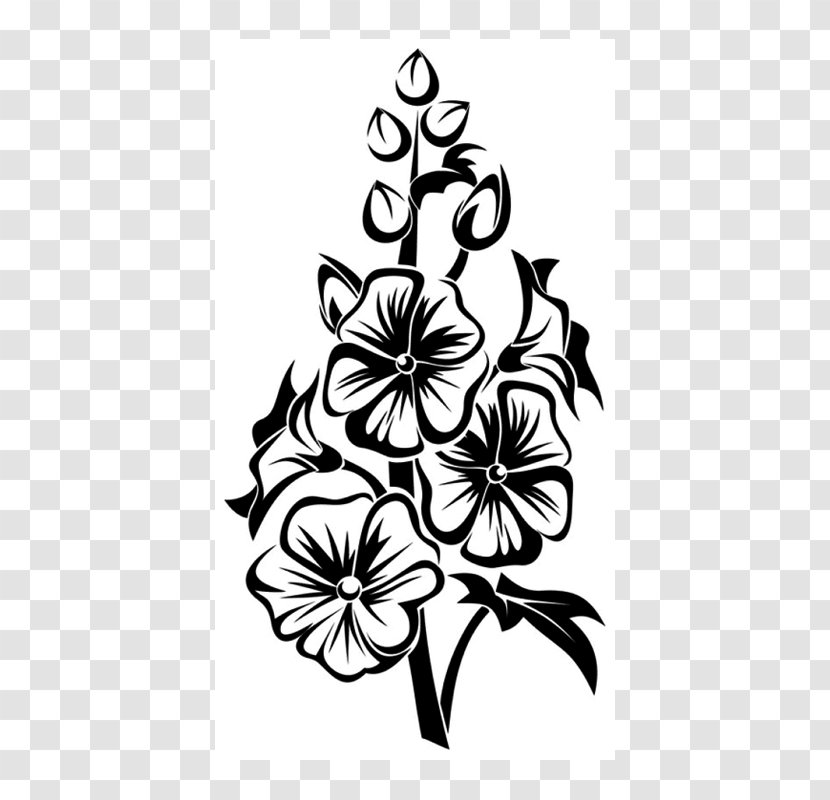 Silhouette Drawing Stencil - Flowering Plant Transparent PNG