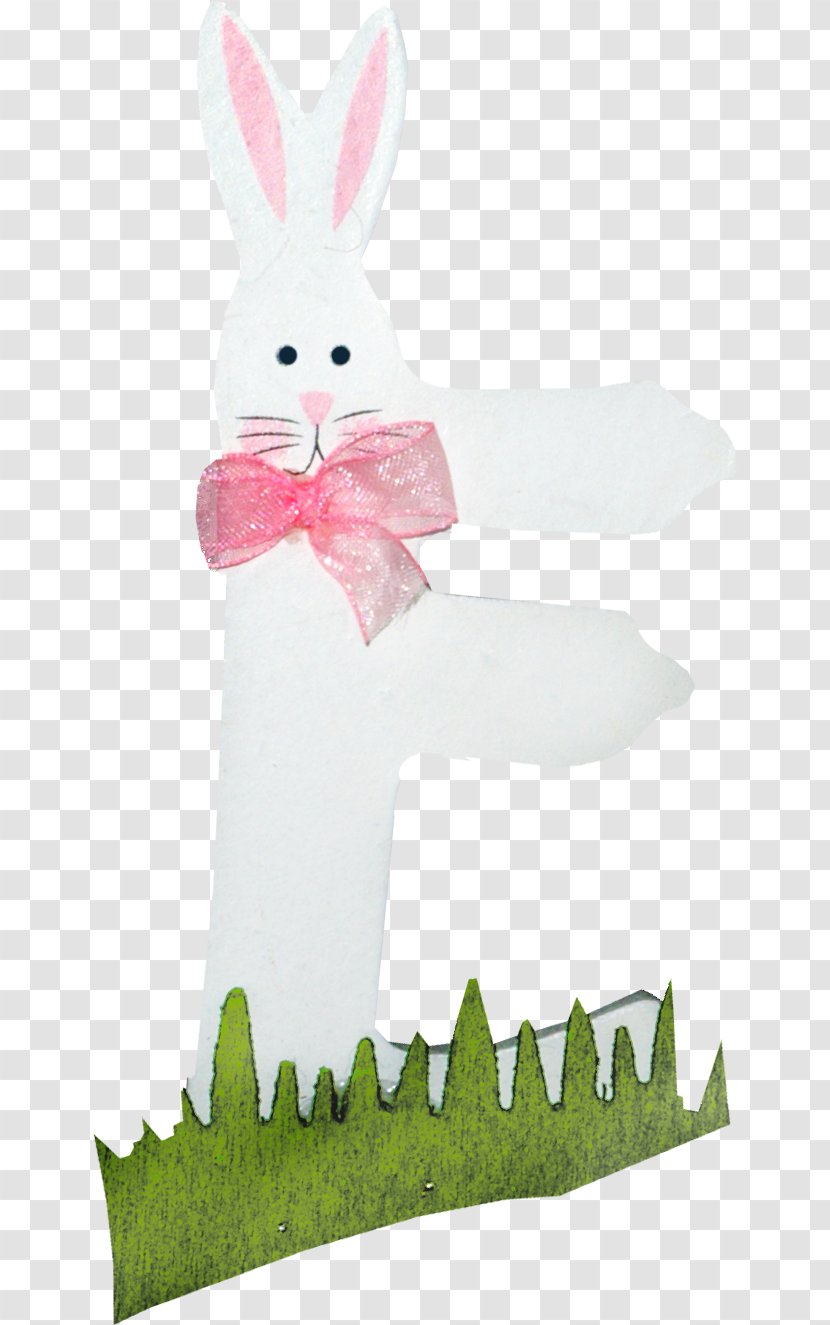 Easter Bunny Rabbit Hare White - Ear - Grass Wooden Transparent PNG