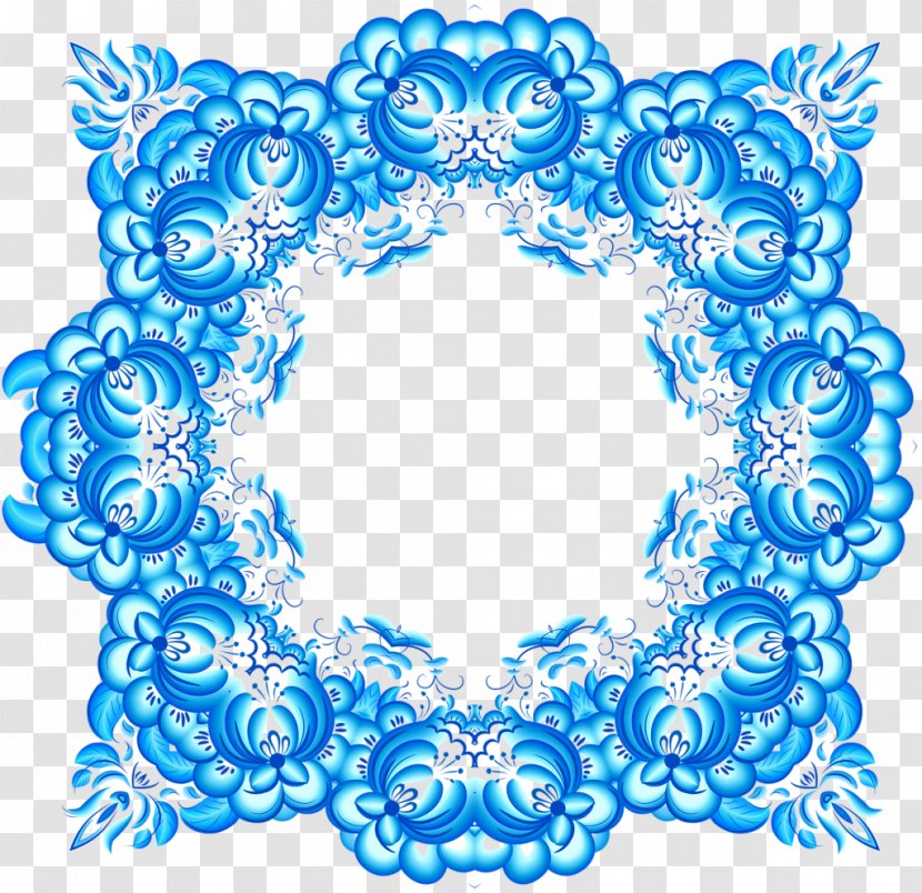 Folk Art Illustration Design Ornament - Blue Transparent PNG
