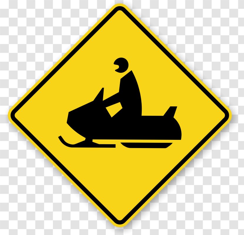 Snowmobile Traffic Sign Warning Vehicle - Bicycle - Arrow Material Transparent PNG