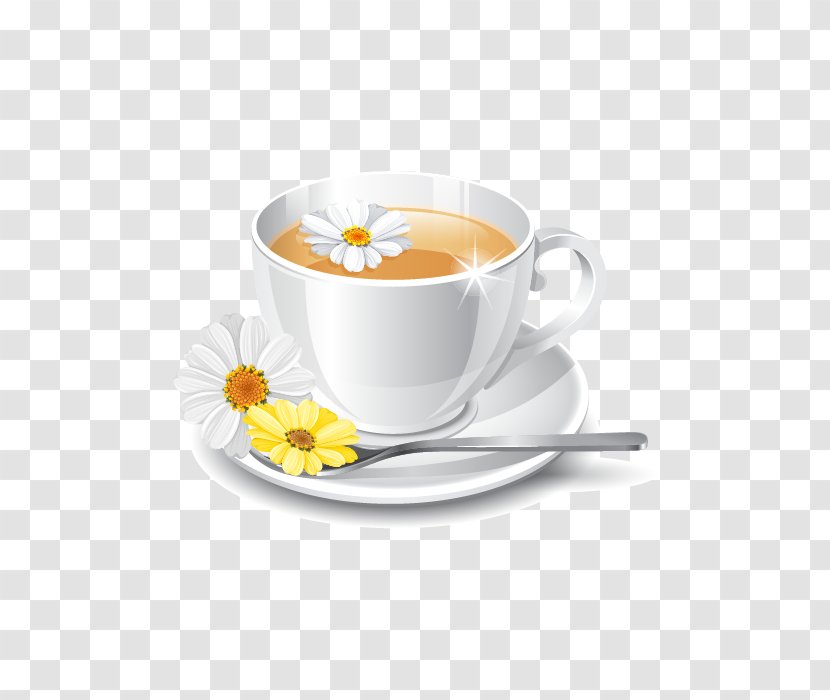 Coffee Cup Flowering Tea Chrysanthemum Appetite - Cappuccino - Vector Transparent PNG