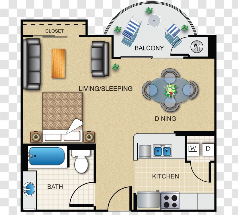Floor Plan Studio Apartment House Loft - Drawing Transparent PNG