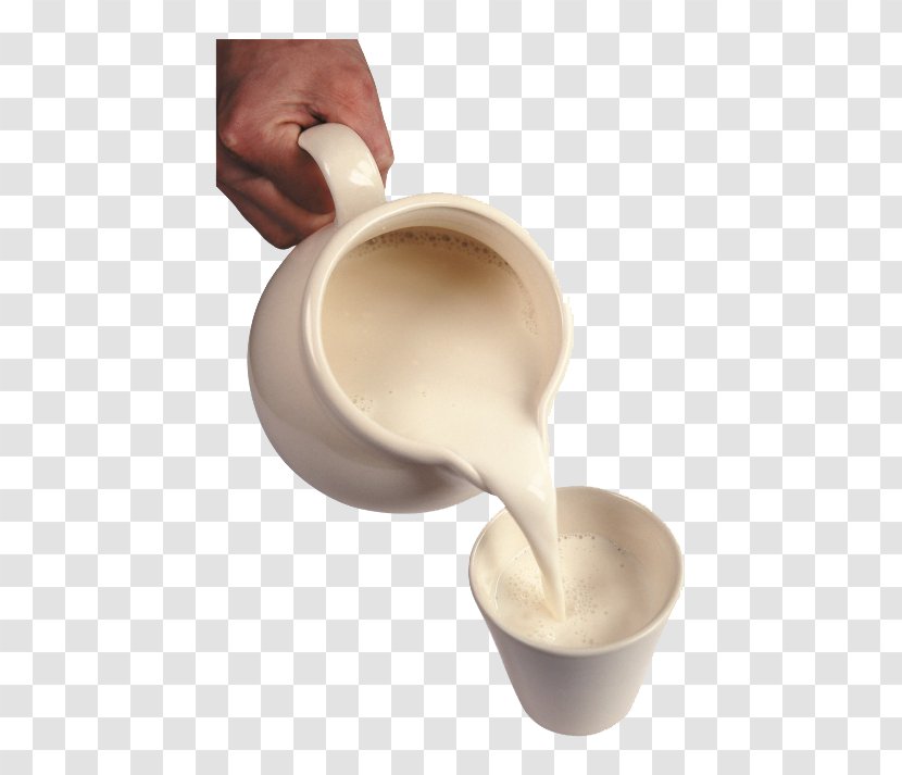 Milk Breakfast Dairy Product Cup - Jug - Hand Pour Transparent PNG