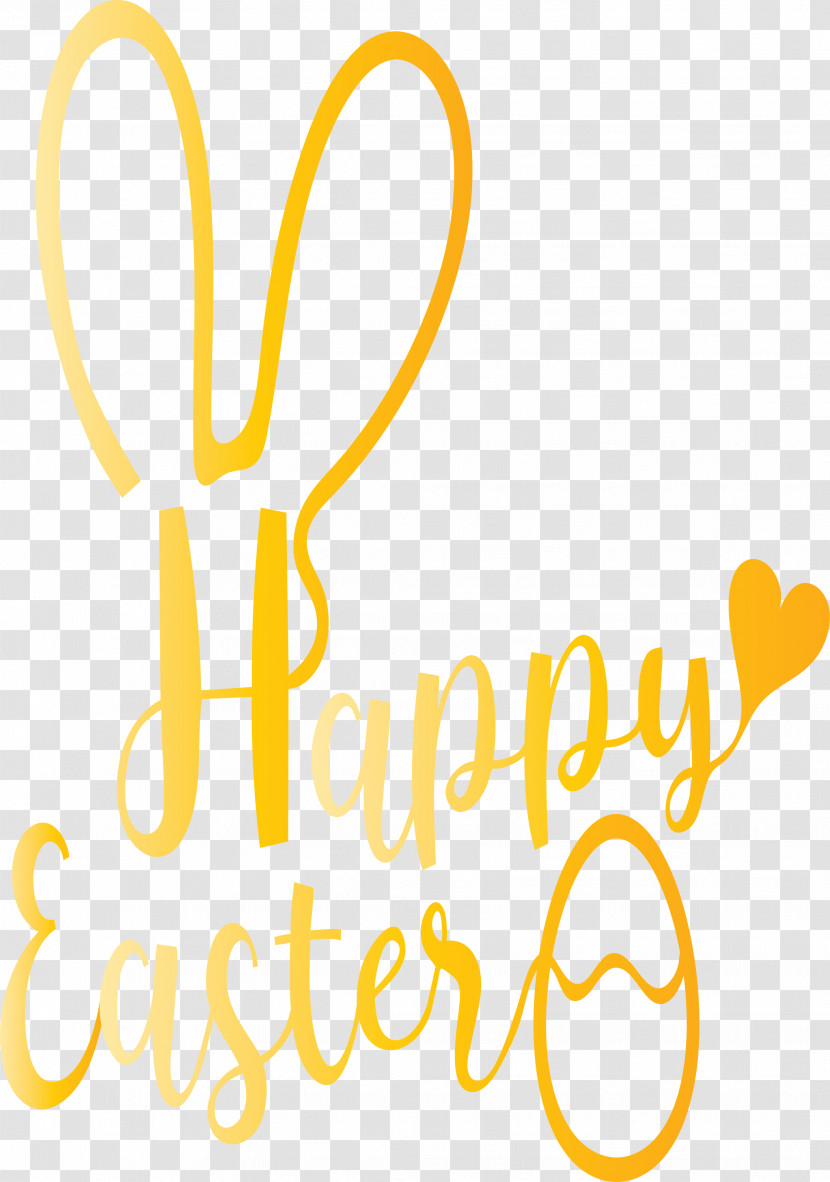 Happy Easter With Bunny Ears Transparent PNG