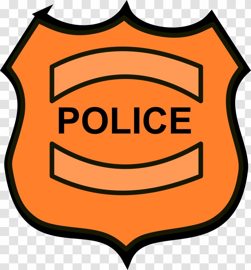 Police Officer Badge Clip Art - Orange - Policeman Transparent PNG