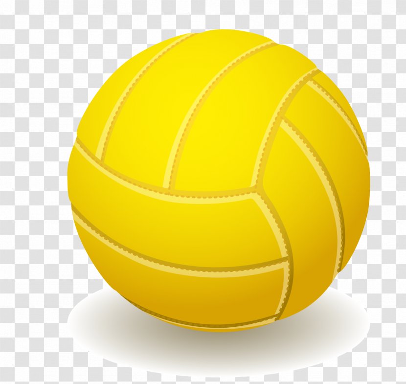 Beach Volleyball Vecteur - Sports Equipment - Yellow Realistic Vector Transparent PNG