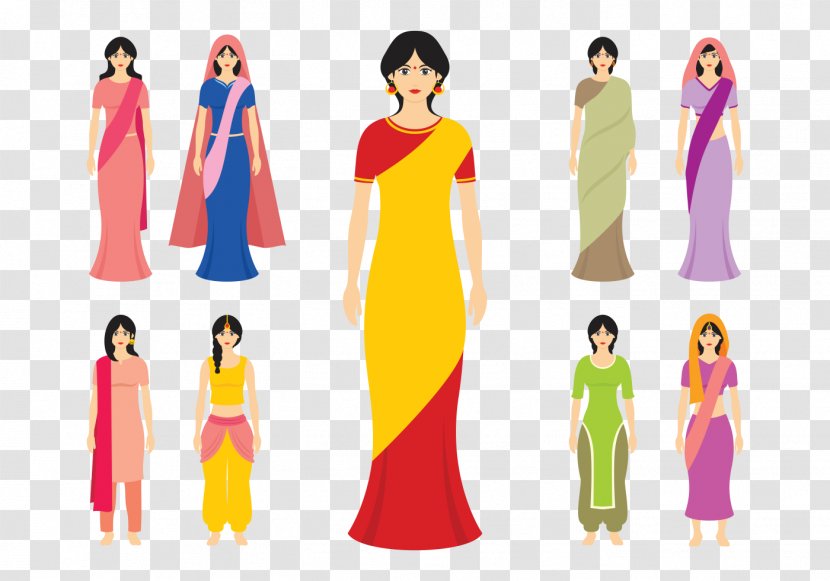 Clothing In India Woman Culture Of - Flower - Invisible Transparent PNG