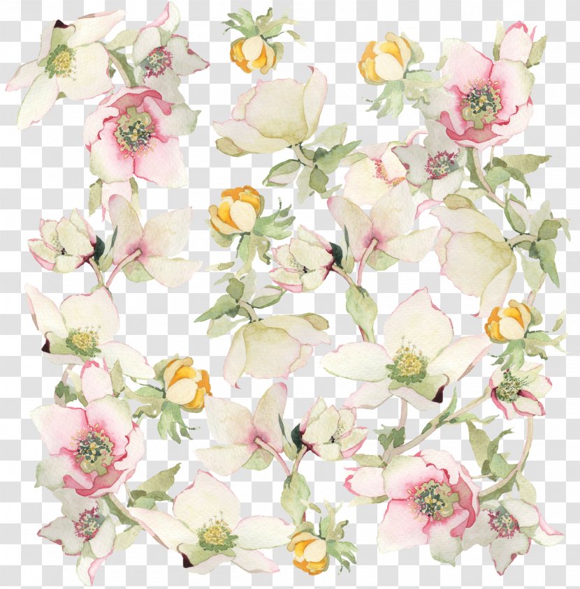 Flower Spring Autumn Pattern - Watercolor Leaves Transparent PNG
