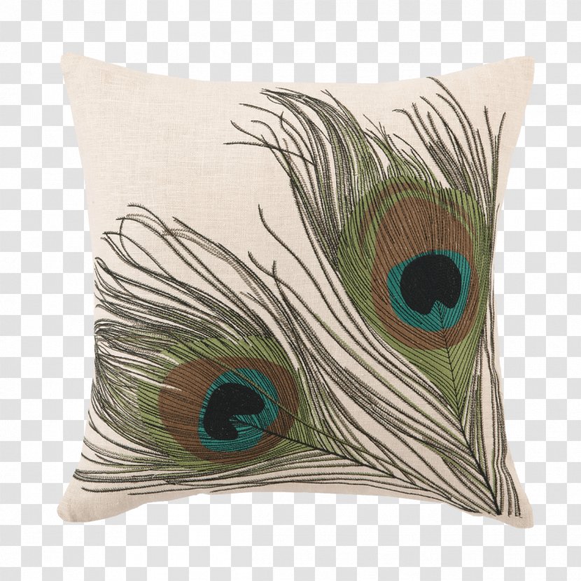 Throw Pillows Feather Cushion Peafowl - Pillow - Peacock Transparent PNG