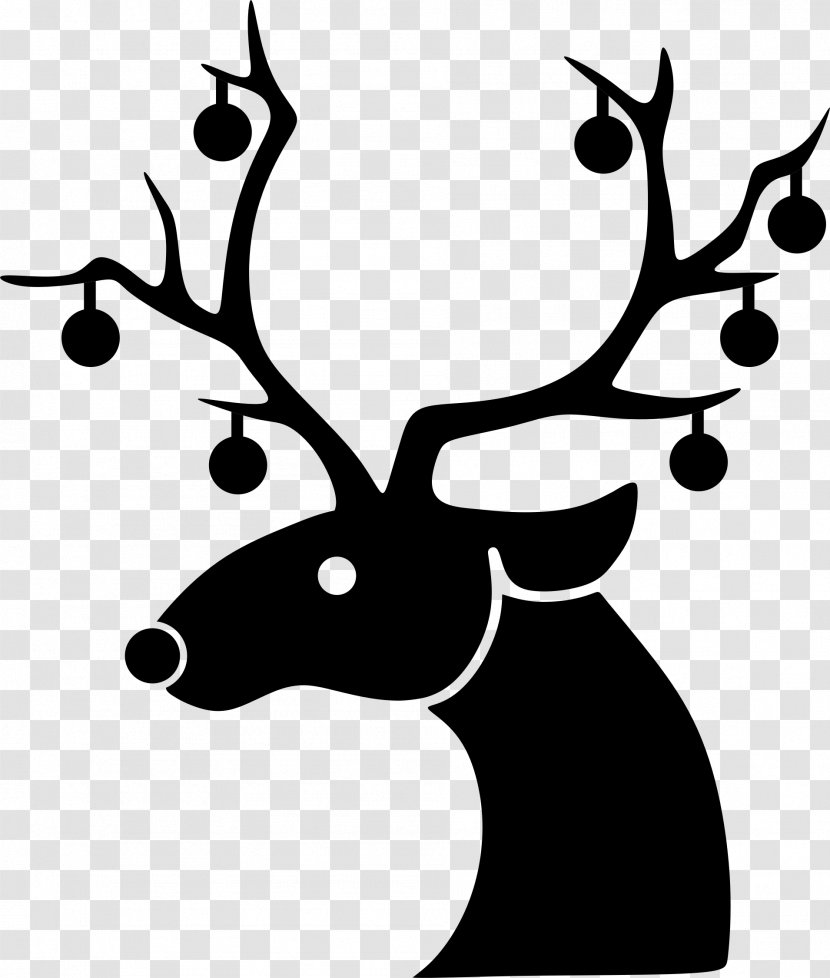 Reindeer Santa Claus Rudolph Christmas - Branch - Antler Transparent PNG