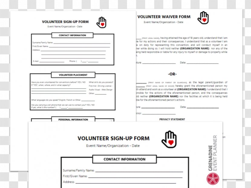 Paper Organization Form Volunteering Template - Volunteer Management Transparent PNG