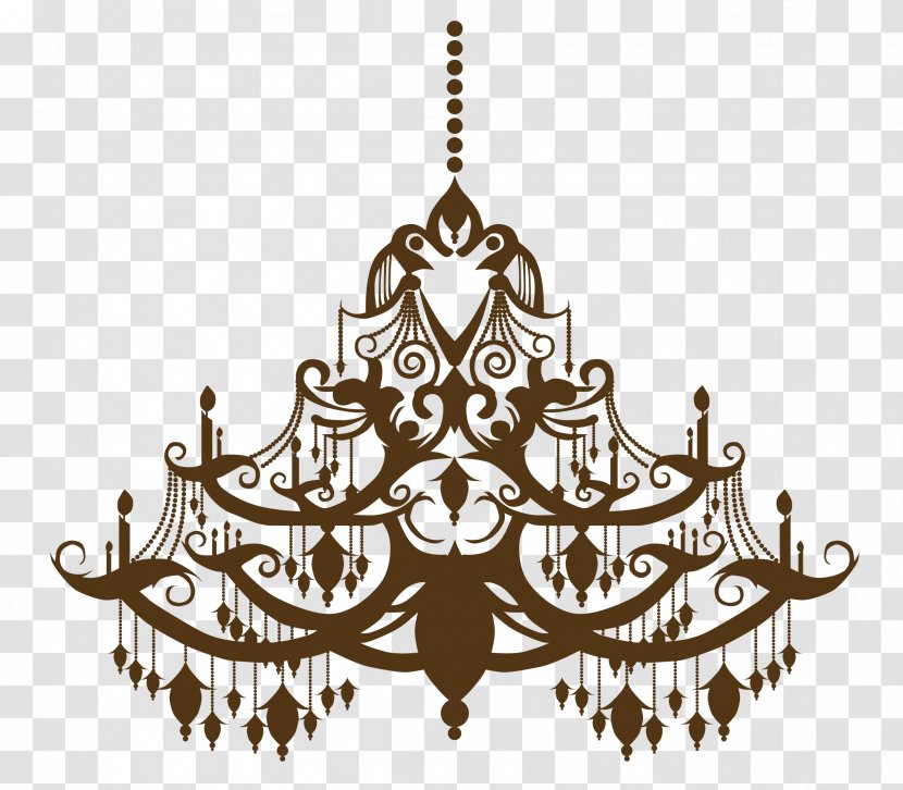 Light Chandelier Drawing Silhouette - Decor - Vector Brown Lamp Transparent PNG